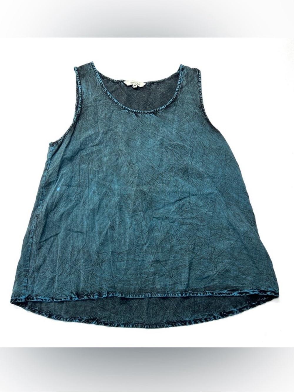 Relaxed Scoop Neck Tank Top in Washed Teal